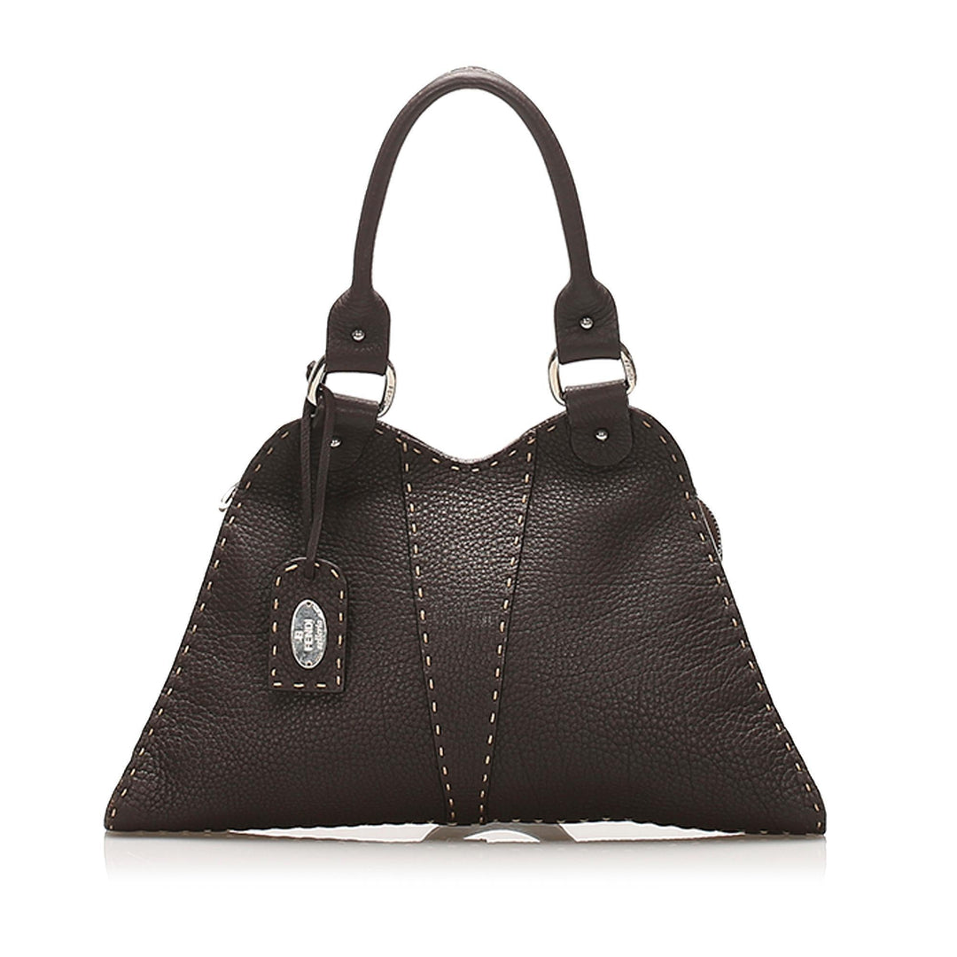 Fendi Devil Trapezio Leather Tote Bag (SHG-20791)
