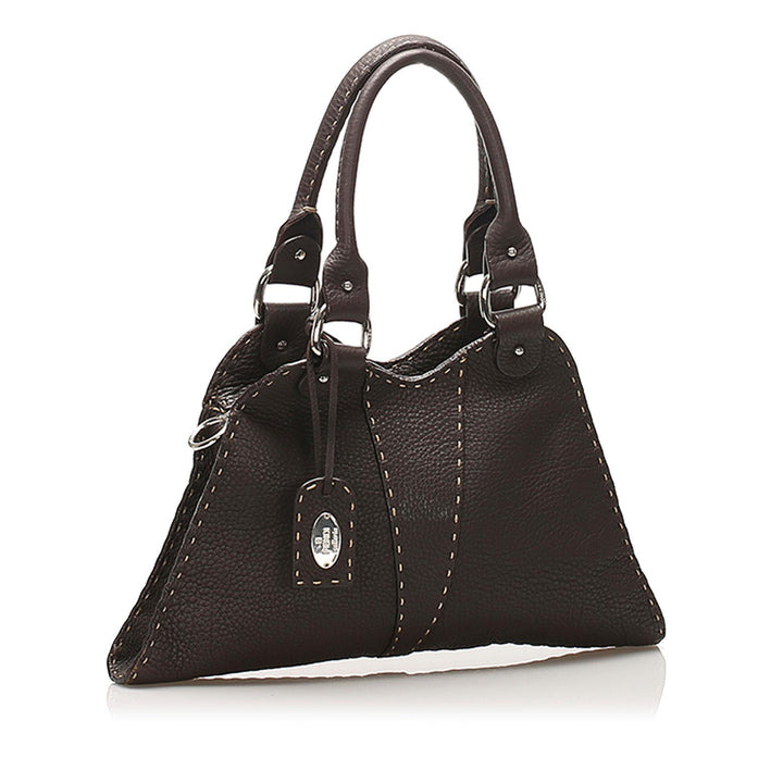 Fendi Devil Trapezio Leather Tote Bag (SHG-20791)