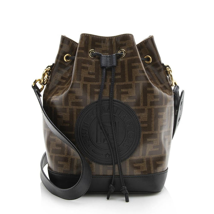 Fendi FF Coated Canvas Mon Tresor Grande Shoulder Bag (SHF-12910)
