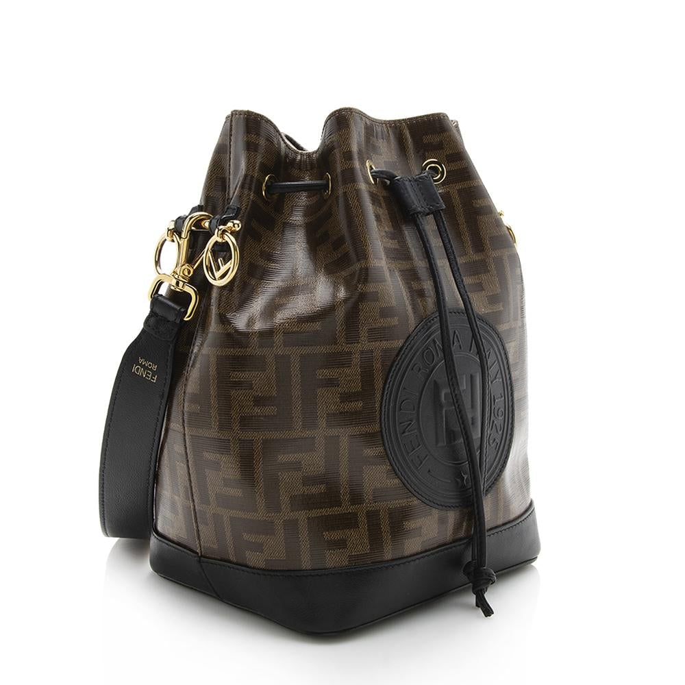 Fendi FF Coated Canvas Mon Tresor Grande Shoulder Bag (SHF-12910)