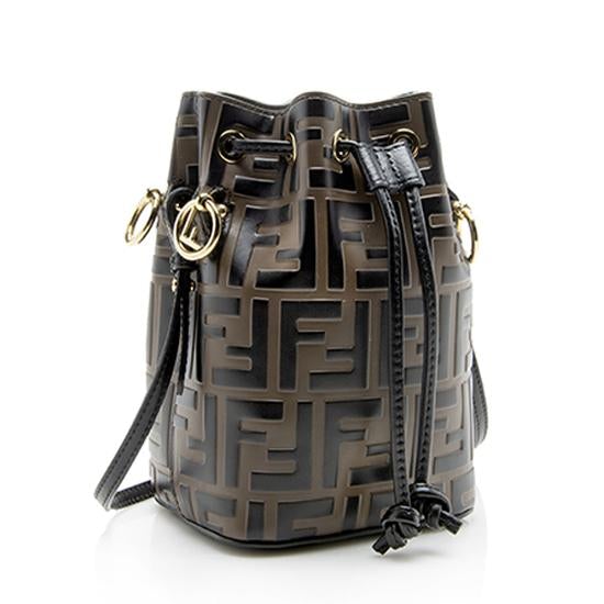 Fendi FF Embossed Calfskin Mon Tresor Mini Bucket Bag