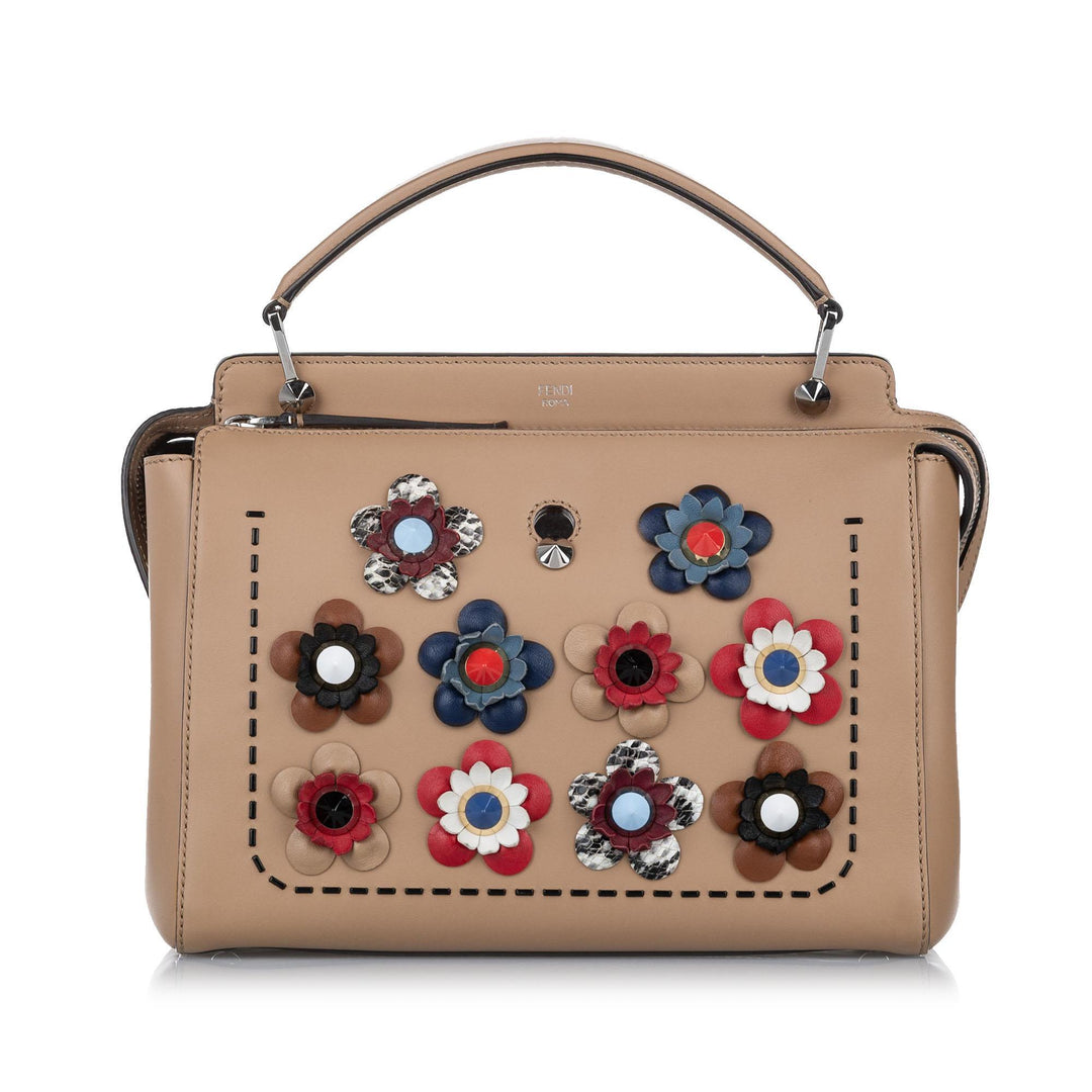 Fendi Flowerland DotCom Leather Satchel (SHG-17425)