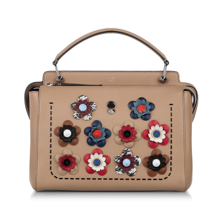 Fendi Flowerland DotCom Leather Satchel (SHG-17425)