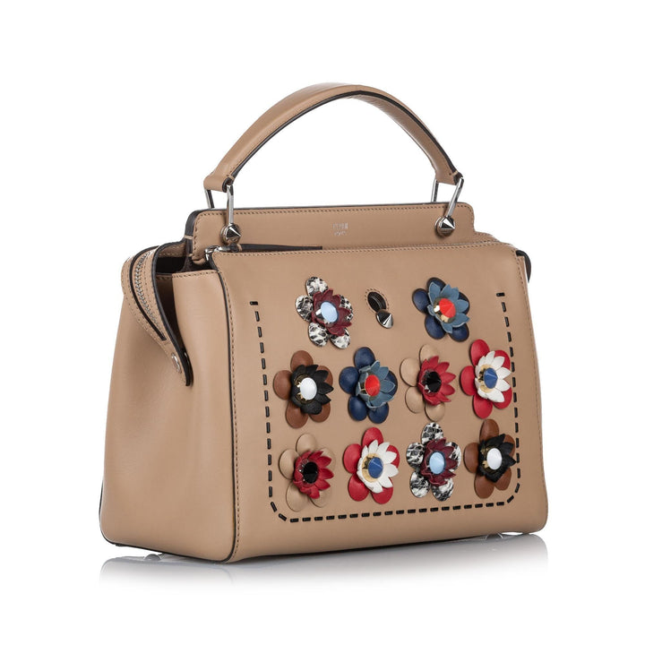 Fendi Flowerland DotCom Leather Satchel (SHG-17425)