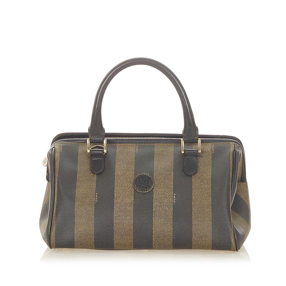 Fendi Pequin Canvas Handbag (SHG-19736)