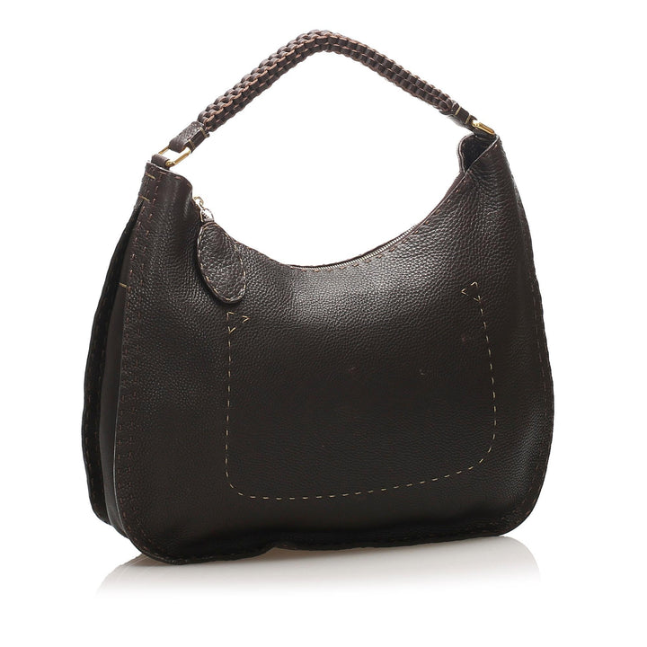 Fendi Selleria Leather Hobo Bag (SHG-12041)