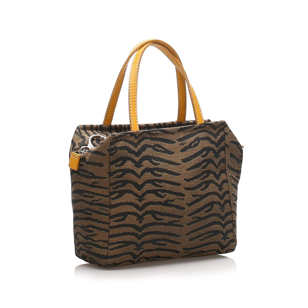 Fendi Tiger Print Canvas Handbag (SHG-10924)