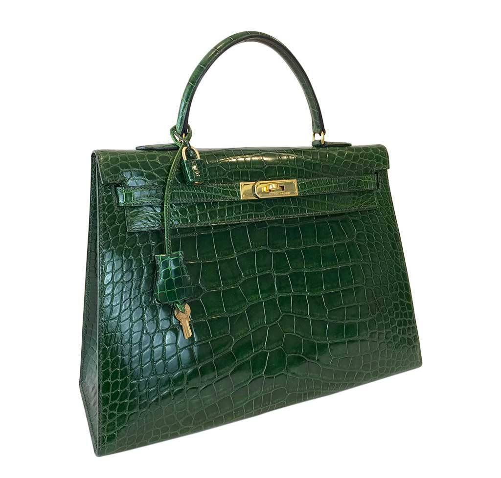 Hermès Kelly Sellier 35 Vert Emerald Bag