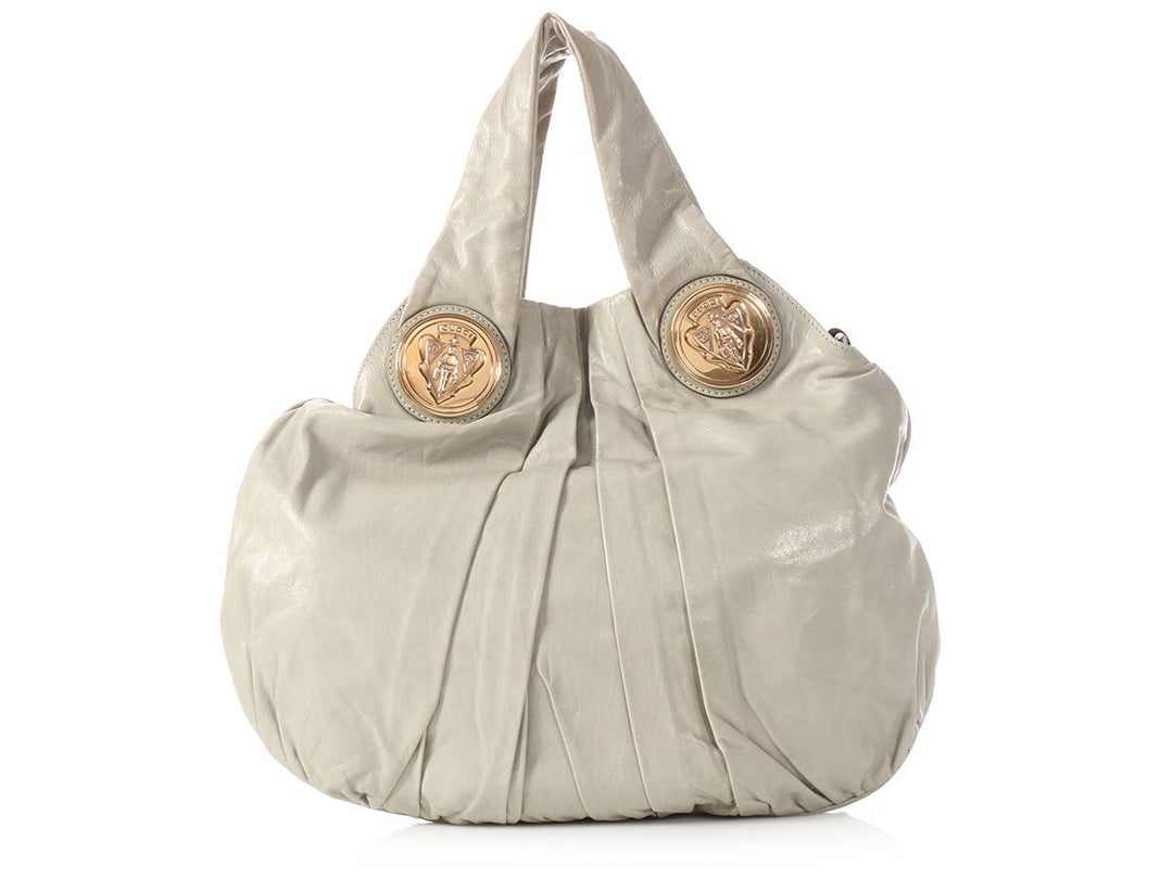 Gucci Gray Leather Hysteria Hobo