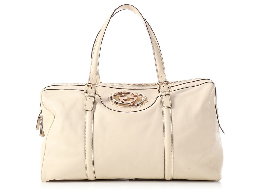 Gucci Large Ivory Britt Boston Bag