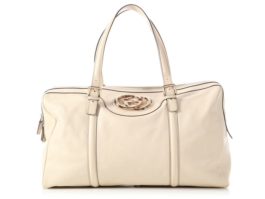 Gucci Large Ivory Britt Boston Bag