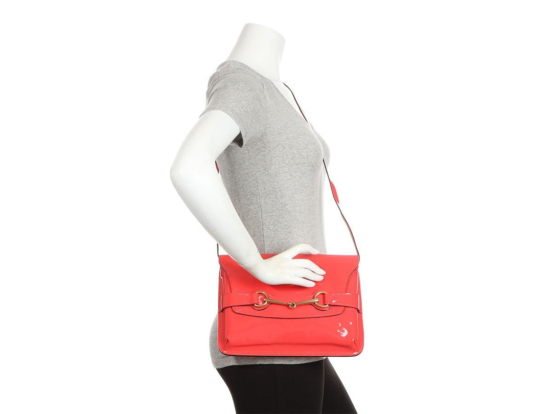 G*G Coral Patent Bright Brit Crossbody Bag
