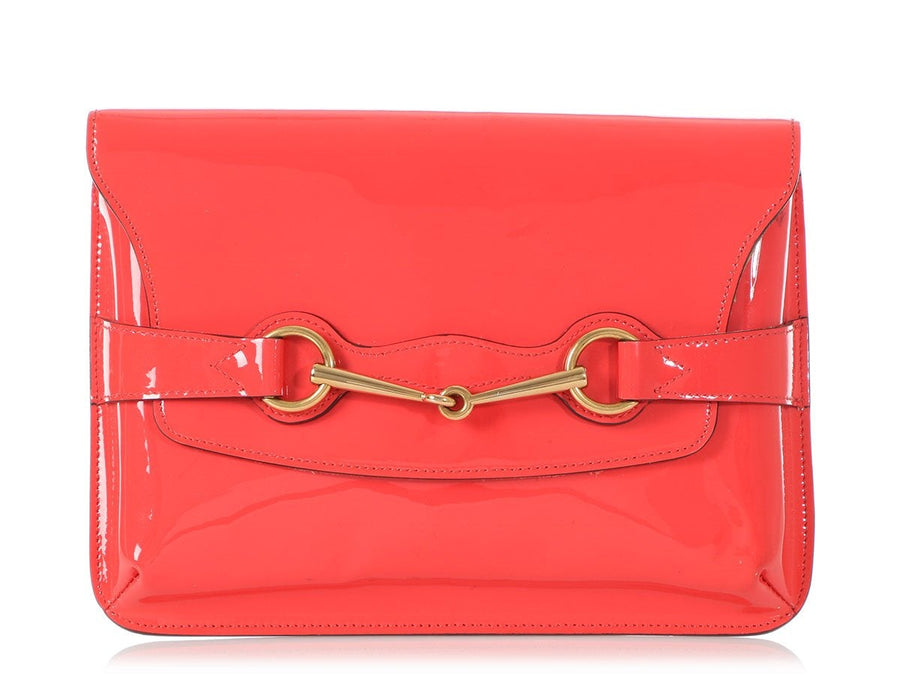 Gucci Coral Patent Bright Brit Crossbody Bag