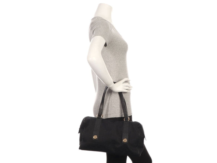 G*G Black GG Canvas Charmy Boston Bag