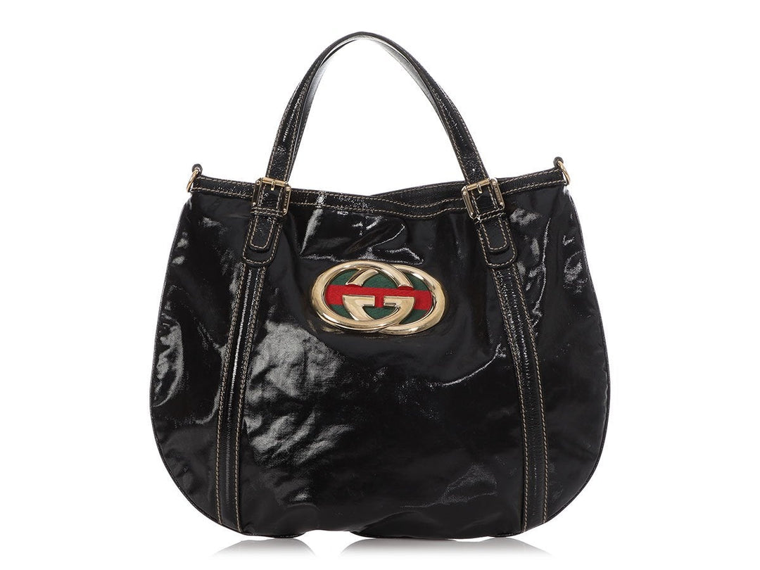 Gucci Black Dialux Britt Tote
