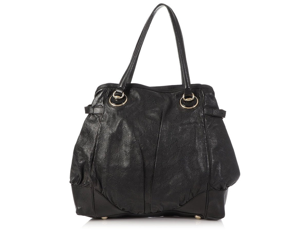 Gucci Black Guccissima Full Moon Tote