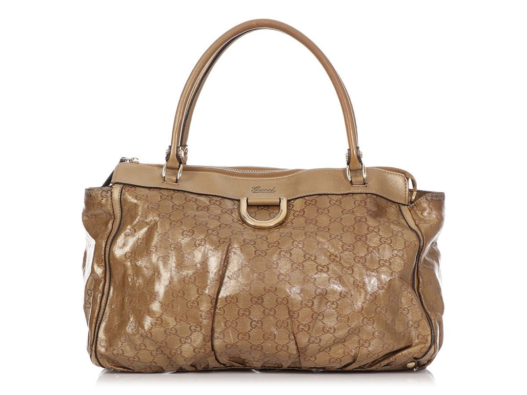 Gucci Bronze GG Crystal D-Ring Tote
