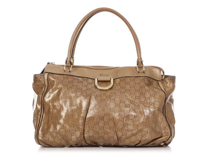 Gucci Bronze GG Crystal D-Ring Tote