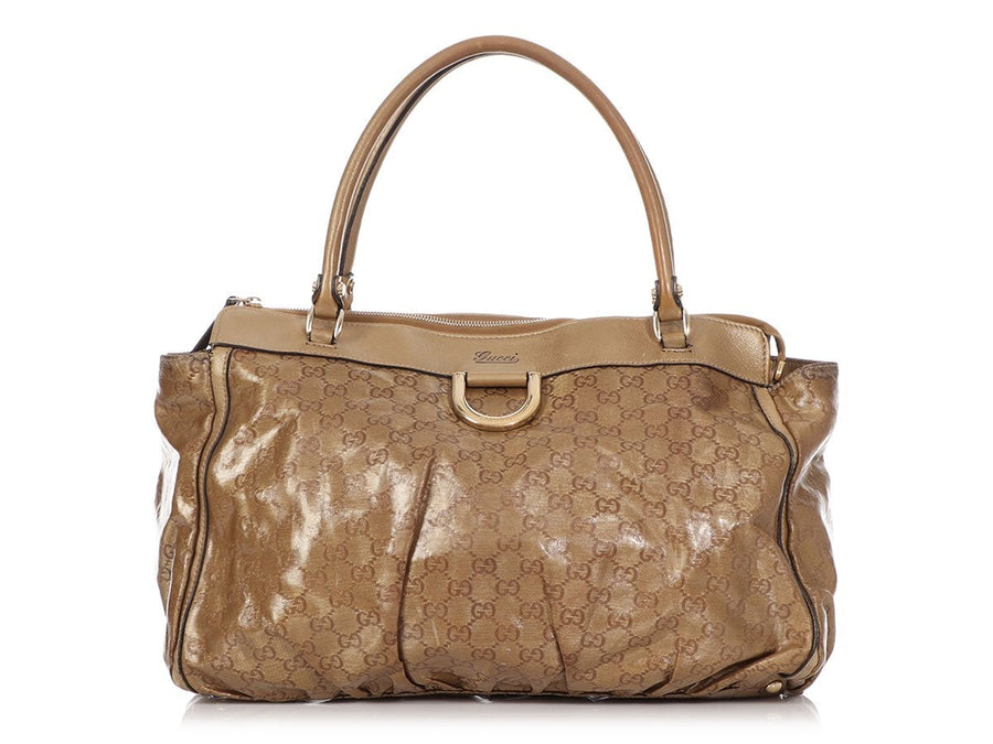 Gucci Bronze GG Crystal D-Ring Tote