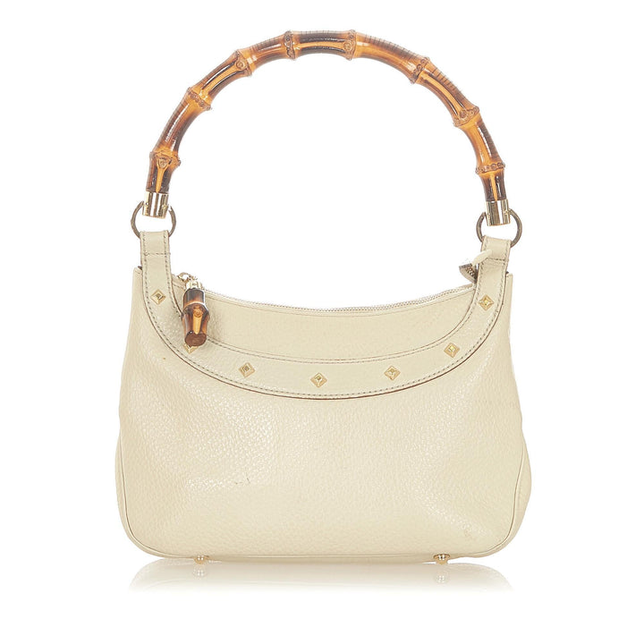 G*G Bamboo Nailhead Leather Handbag (SHG-19475)