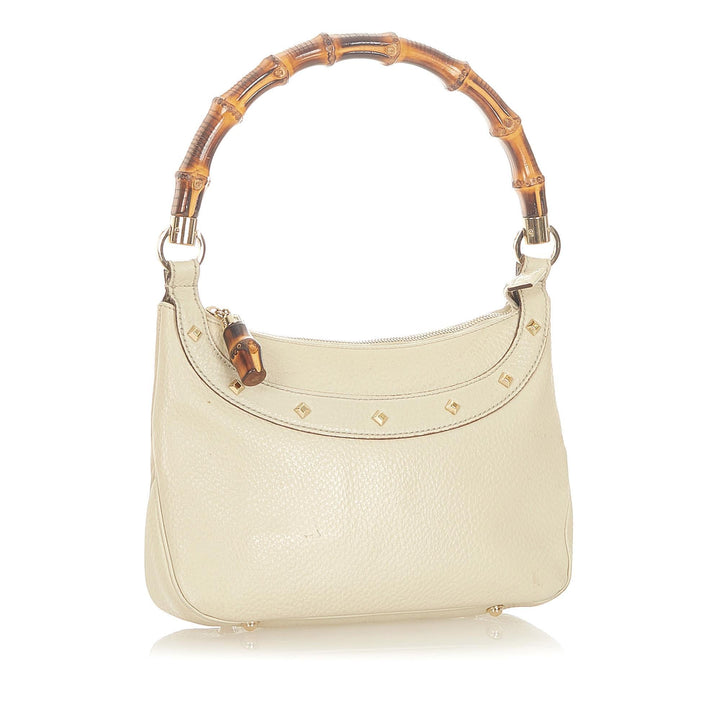 G*G Bamboo Nailhead Leather Handbag (SHG-19475)