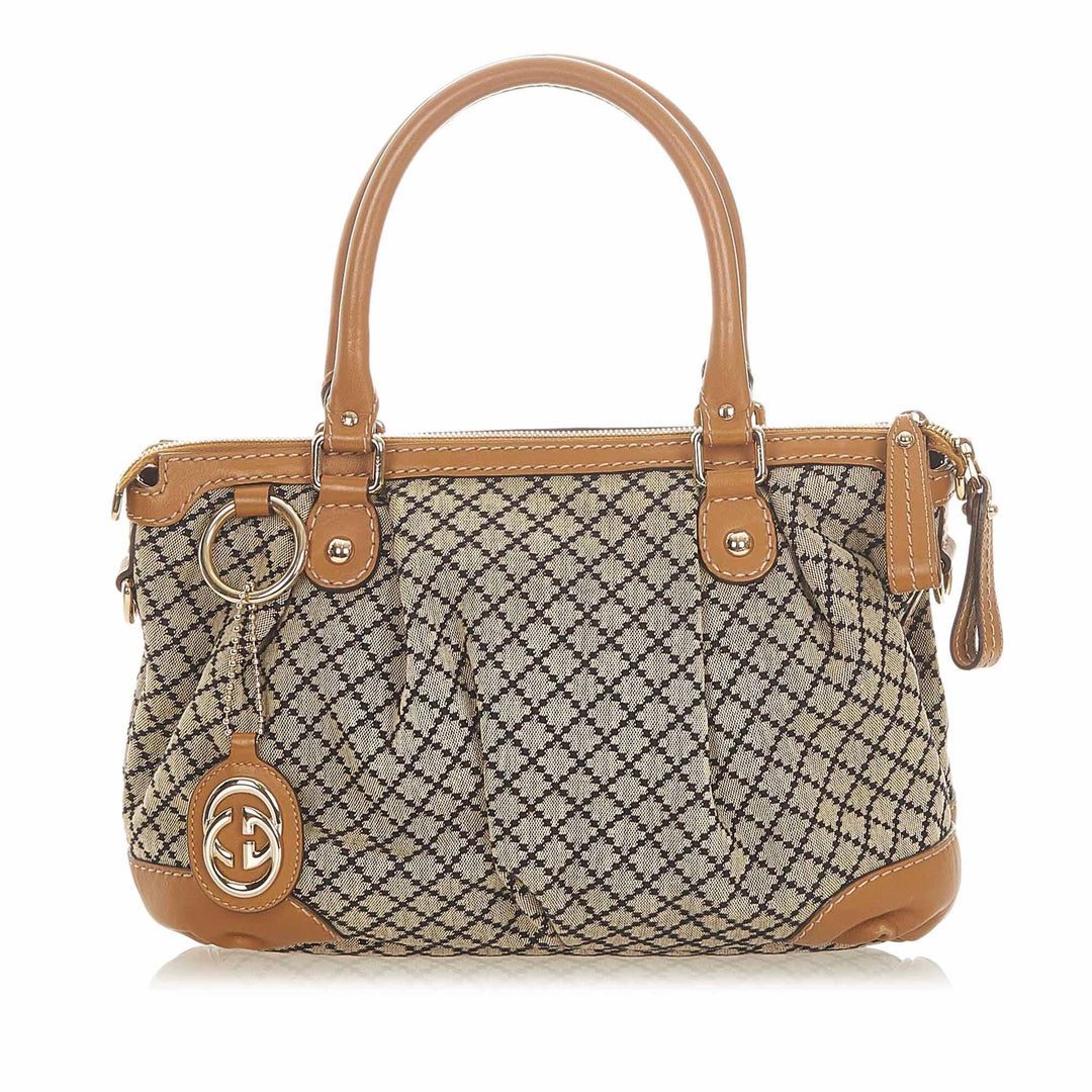 G*G Diamante Sukey Canvas Satchel (SHG-19704)