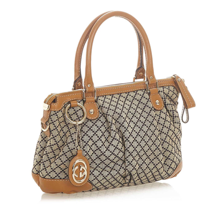 G*G Diamante Sukey Canvas Satchel (SHG-19704)