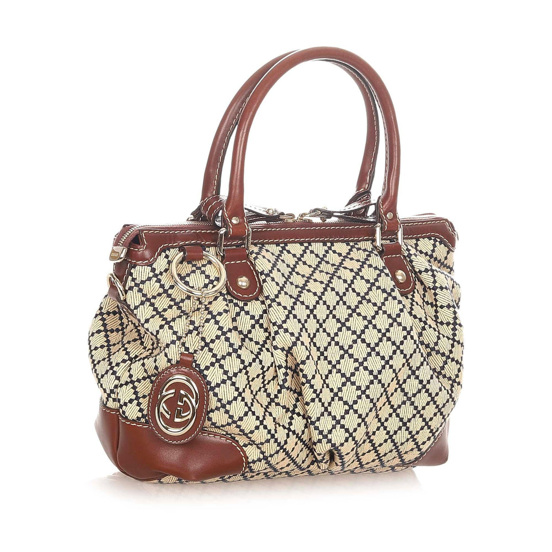 G*G Diamante Sukey Canvas Satchel (SHG-20585)