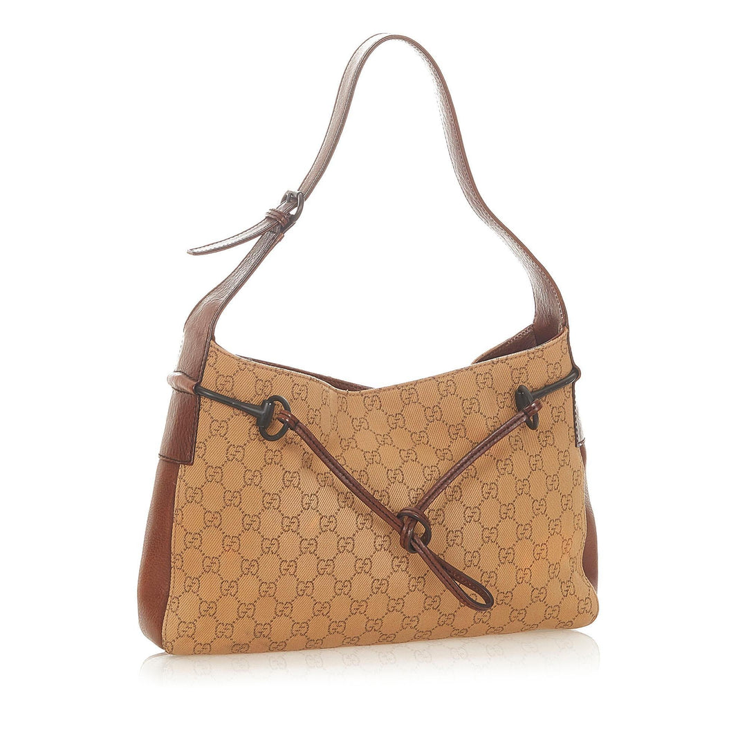 G*G GG Canvas Horsebit Shoulder Bag (SHG-20324)