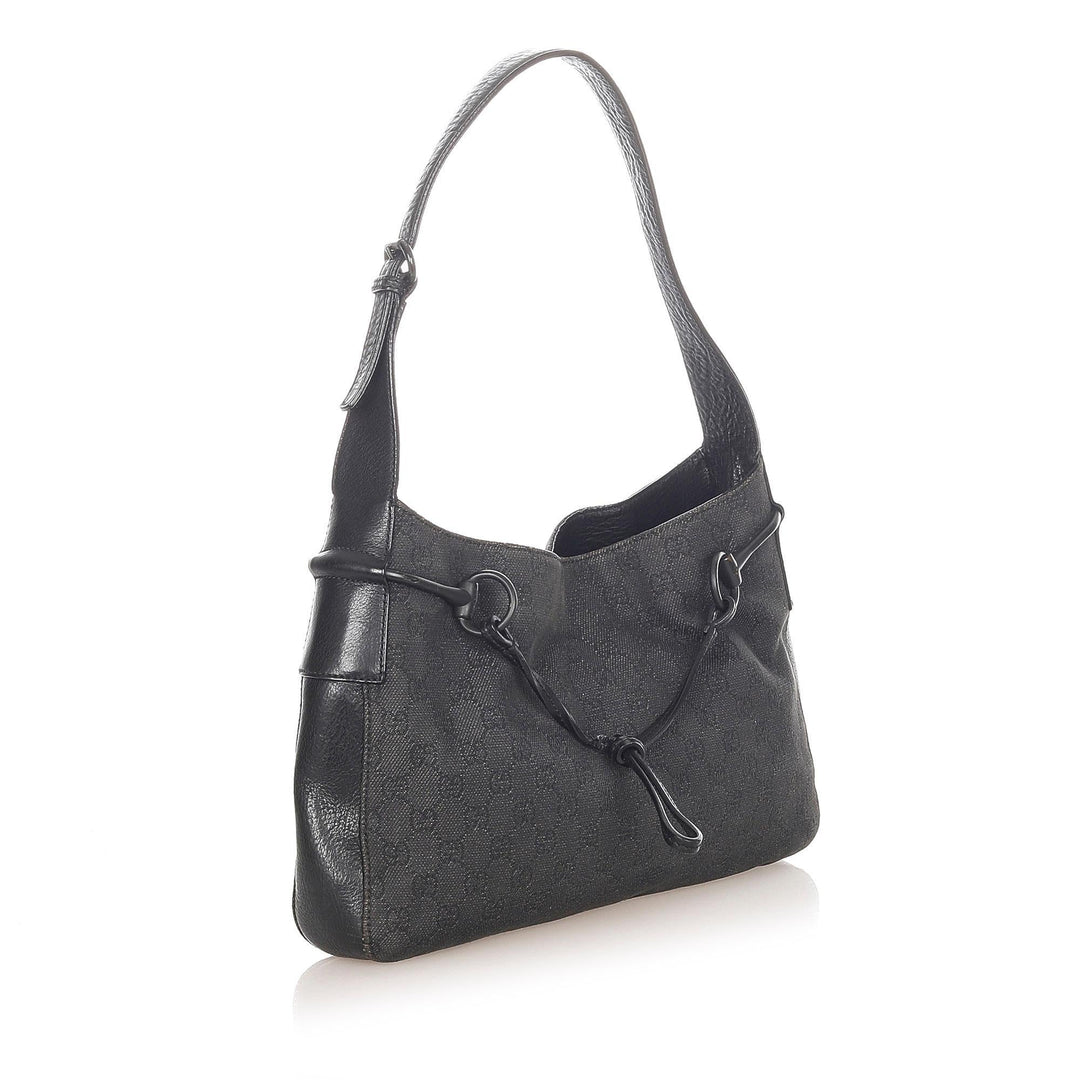 G*G GG Canvas Horsebit Shoulder Bag (SHG-20763)