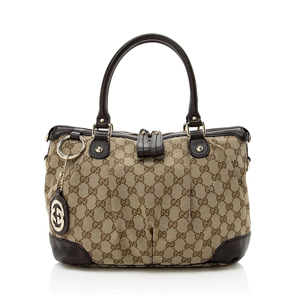 G*G GG Canvas Sukey Top Handle Medium Satchel (SHF-14045)