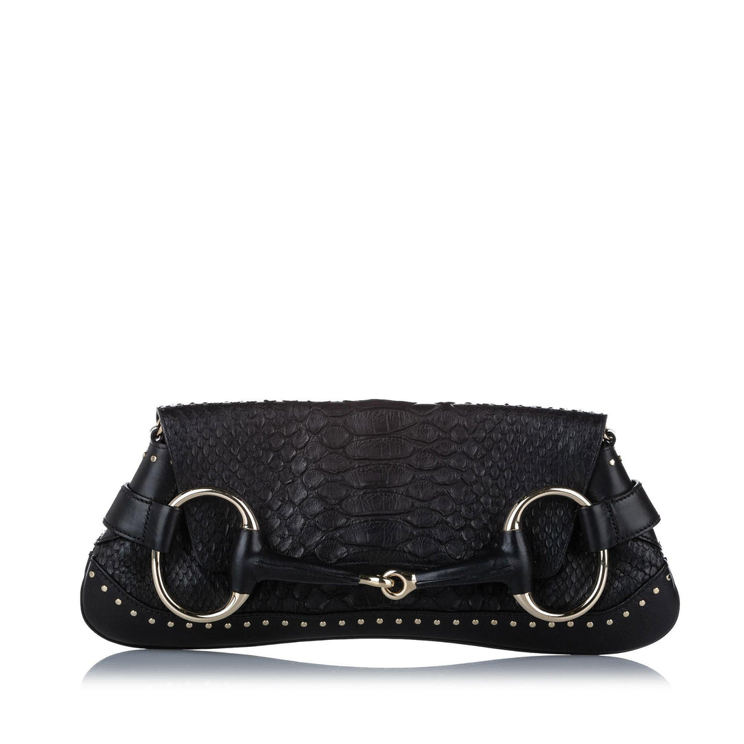 G*G Horsebit Python Leather Chain Baguette (SHG-18847)