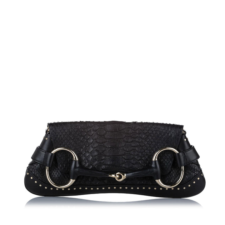 G*G Horsebit Python Leather Chain Baguette (SHG-18847)