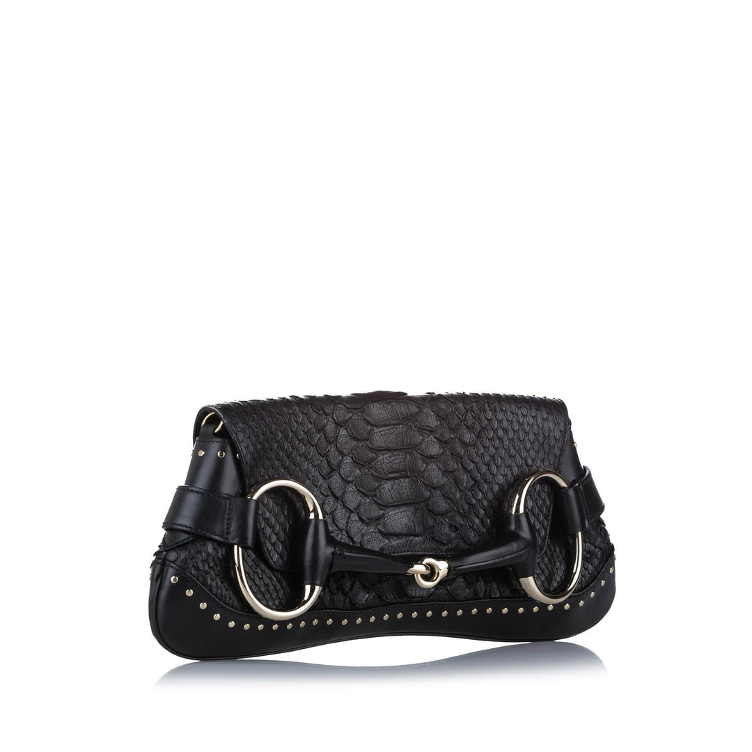 G*G Horsebit Python Leather Chain Baguette (SHG-18847)