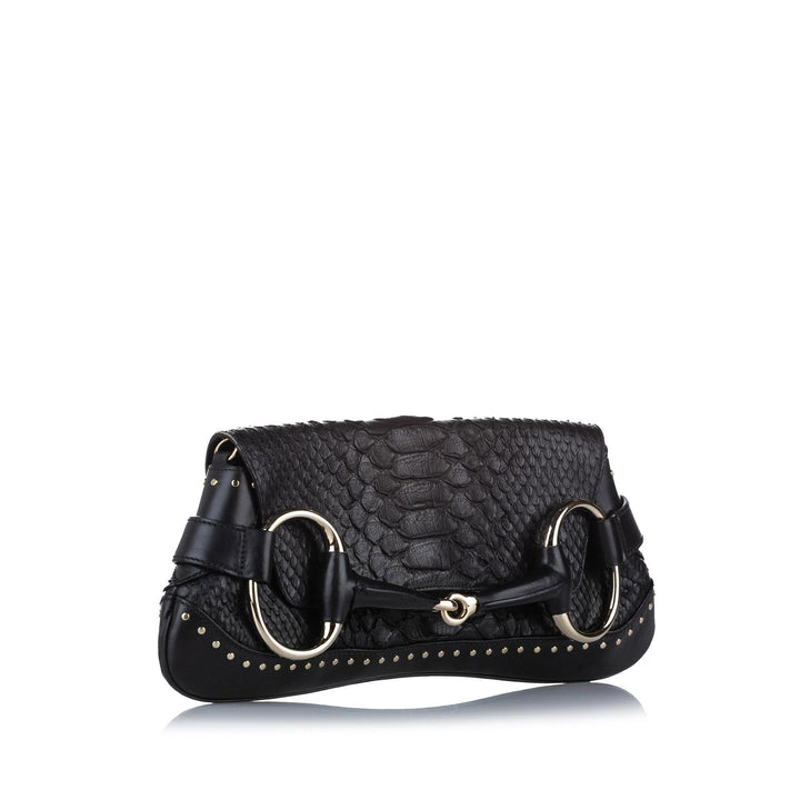 G*G Horsebit Python Leather Chain Baguette (SHG-18847)