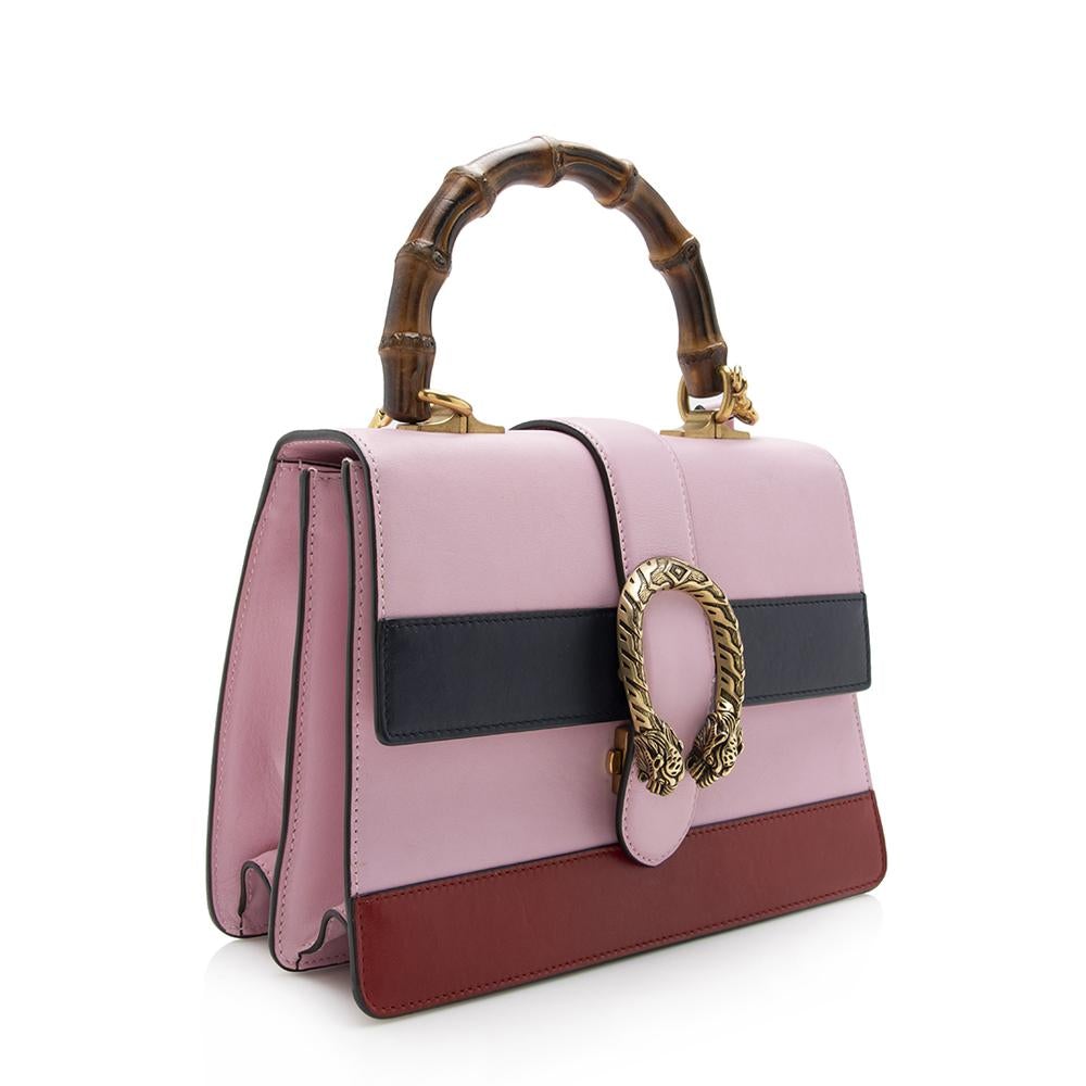 G*G Leather Bamboo Dionysus Top Handle Satchel (SHF-14590)