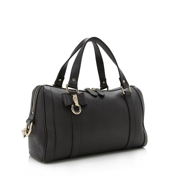 G*G Leather Duchessa Medium Boston Bag (SHF-14212)