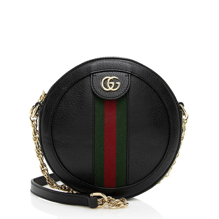 G*G Leather Ophidia Round Mini Shoulder Bag (SHF-14116)