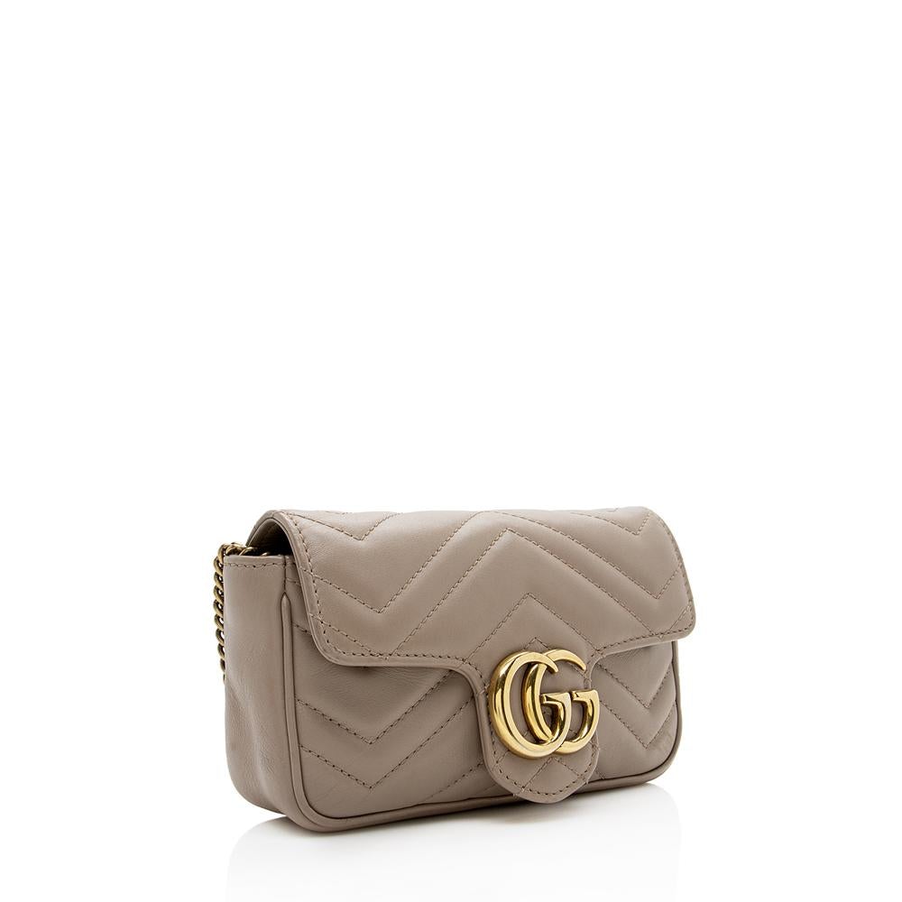 G*G Matelasse Leather GG Marmont Super Mini Bag (SHF-14008)