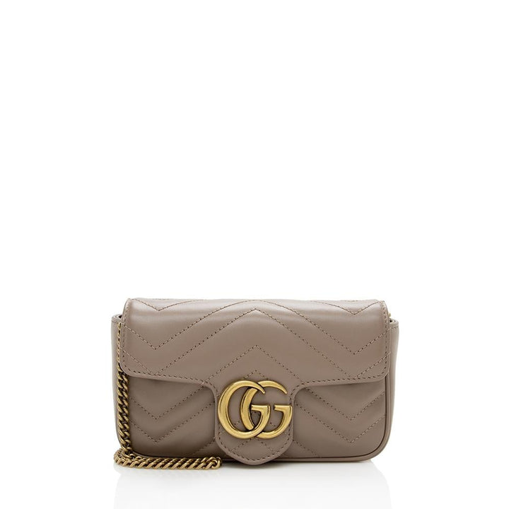 G*G Matelasse Leather GG Marmont Super Mini Bag (SHF-14494)
