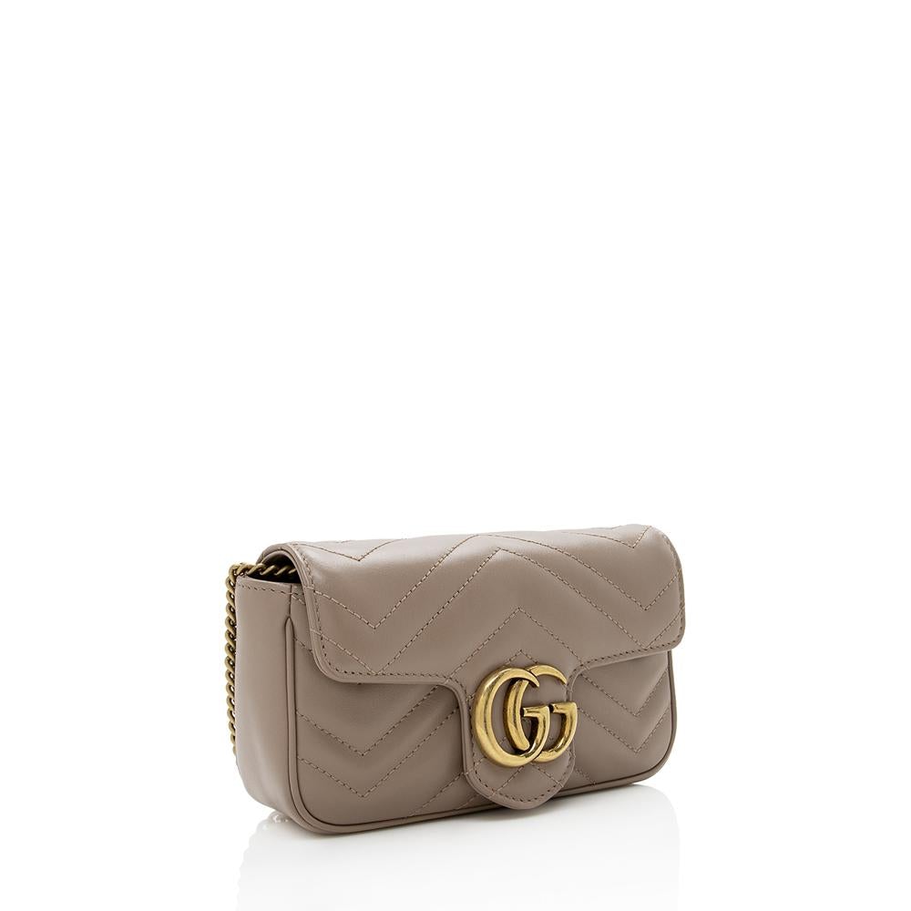 G*G Matelasse Leather GG Marmont Super Mini Bag (SHF-14494)