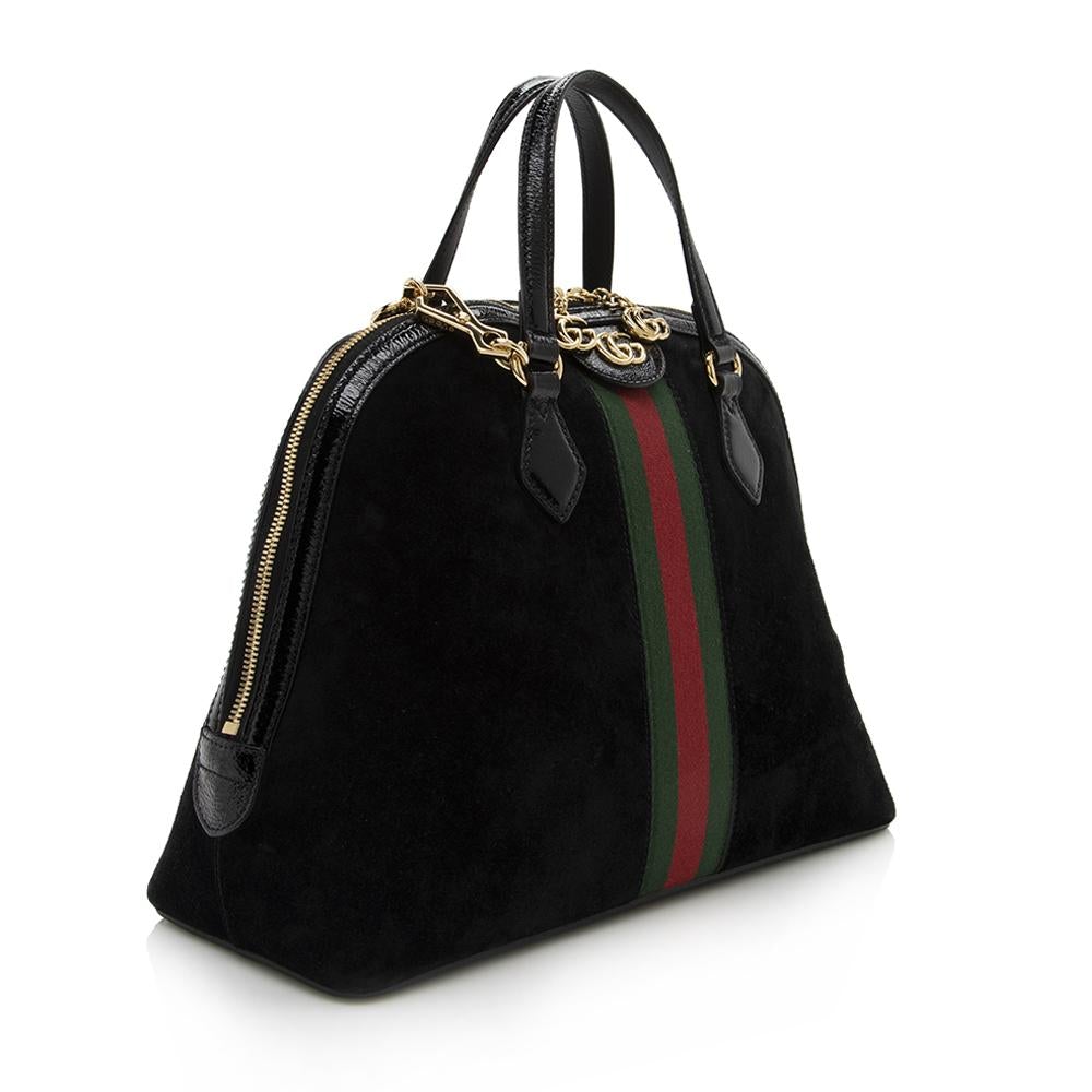 G*G Suede Ophidia Top Handle Medium Satchel (SHF-14340)