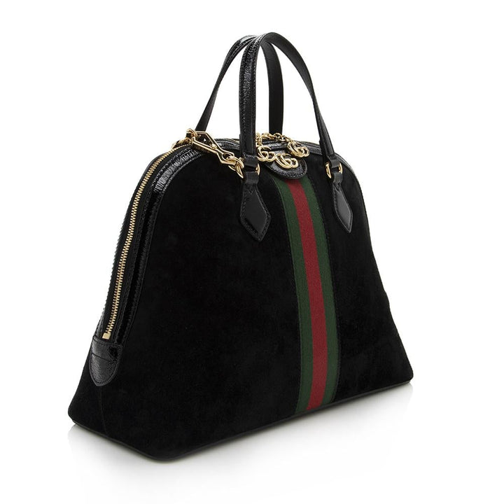 G*G Suede Ophidia Top Handle Medium Satchel (SHF-14340)