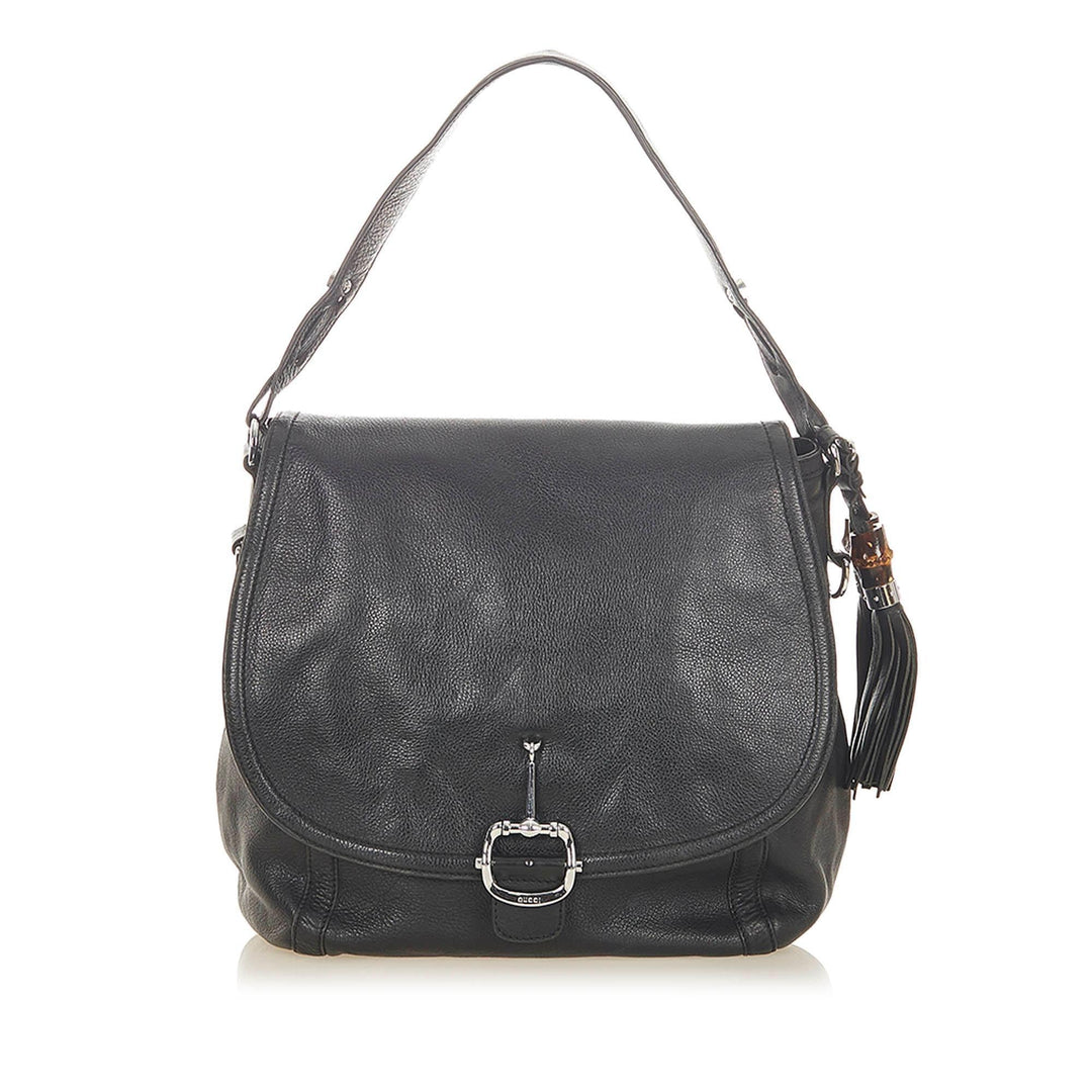 G*G Techno Horsebit Leather Satchel (SHG-19073)