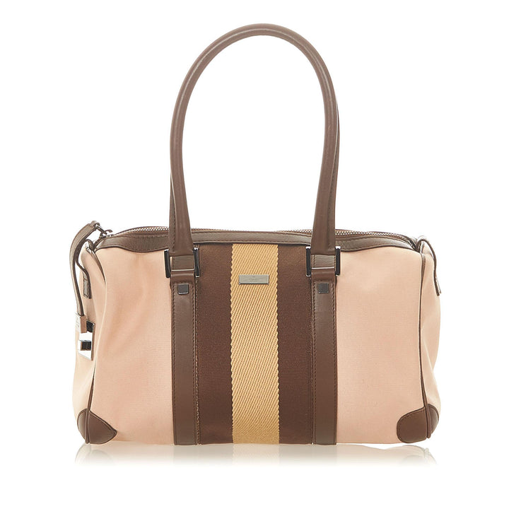 G*G Web Leather Boston Bag (SHG-20230)