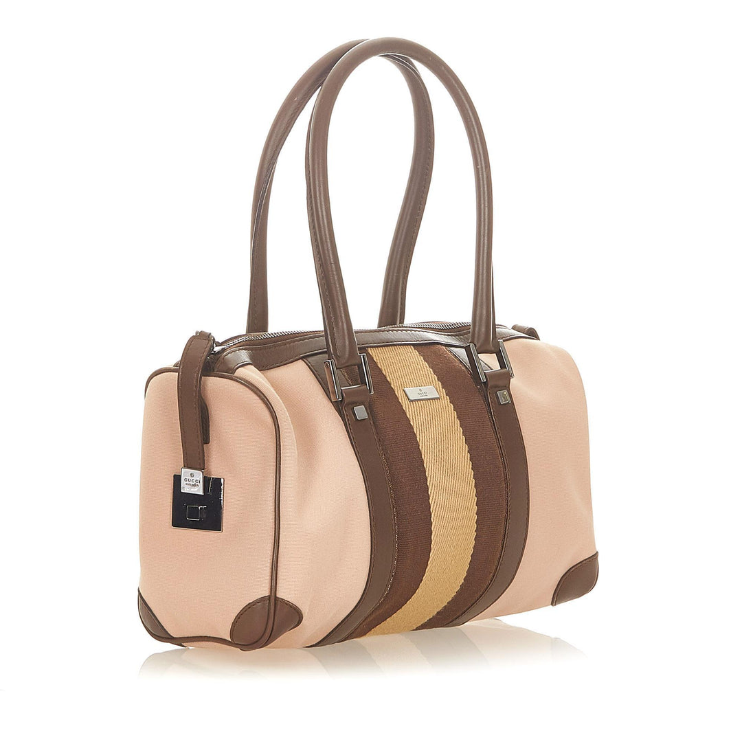 G*G Web Leather Boston Bag (SHG-20230)