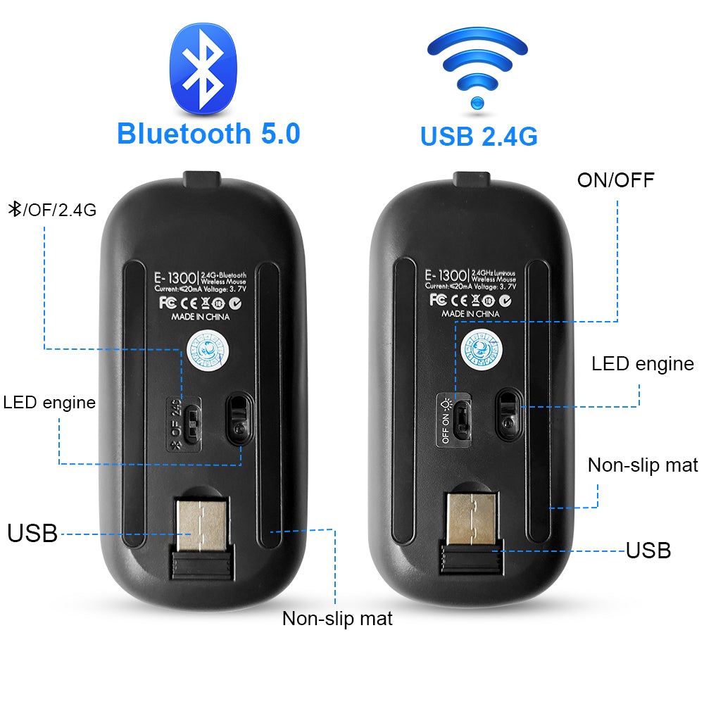 Wireless LED Backlit Ergonomic Gaming Mouse
