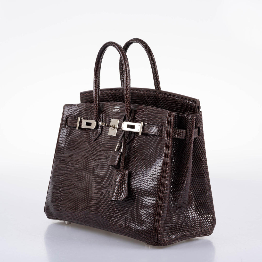 Hermès Birkin 25 Havane Nilo Lizard with Palladium Hardware - 2007, K Square