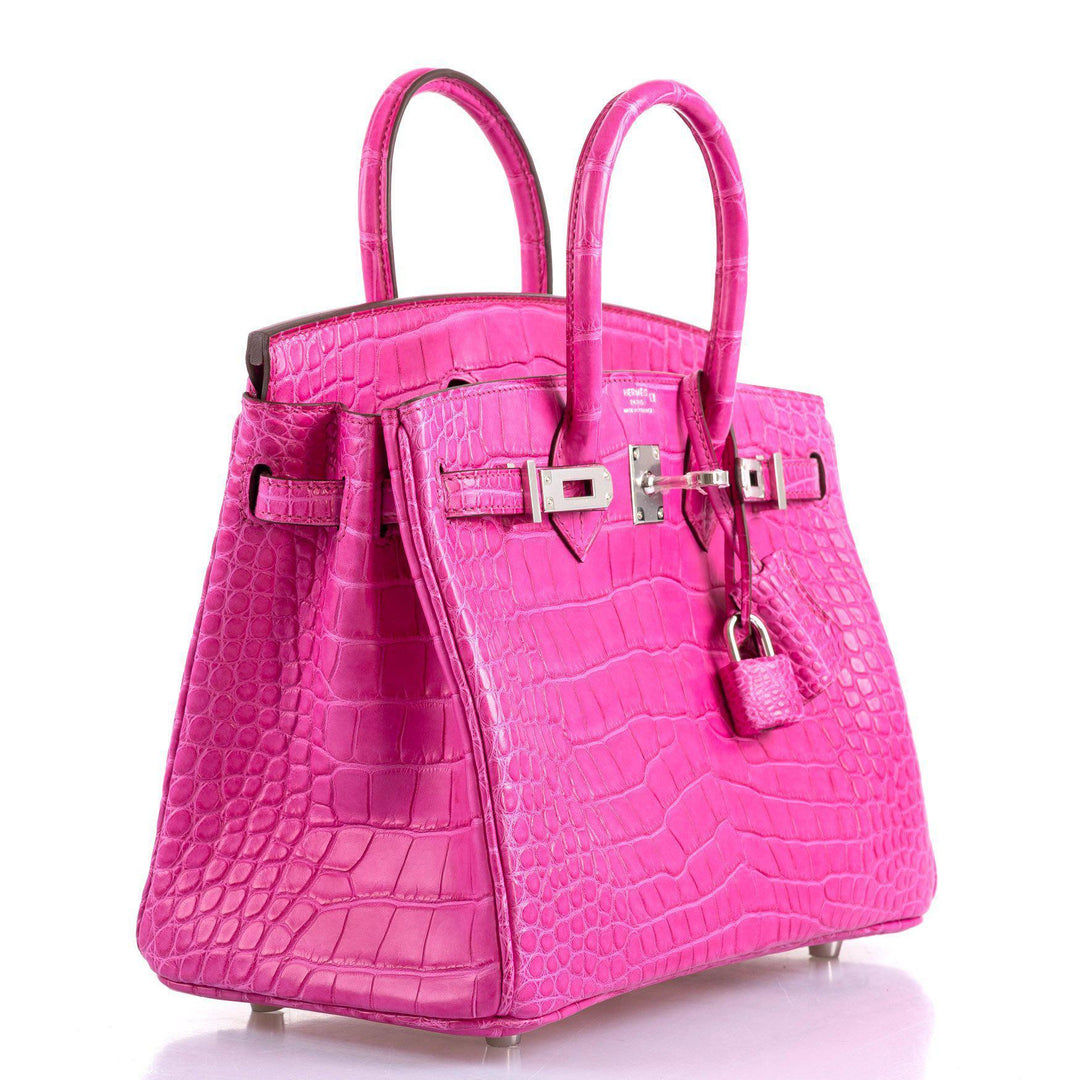Hermès Birkin 25 Rose Shocking Matte Alligator Palladium Hardware- 2020,Y