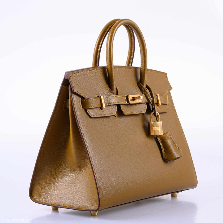 Hermès Birkin 25 Sellier Bronze Dore Madame Grain Gold Hardware